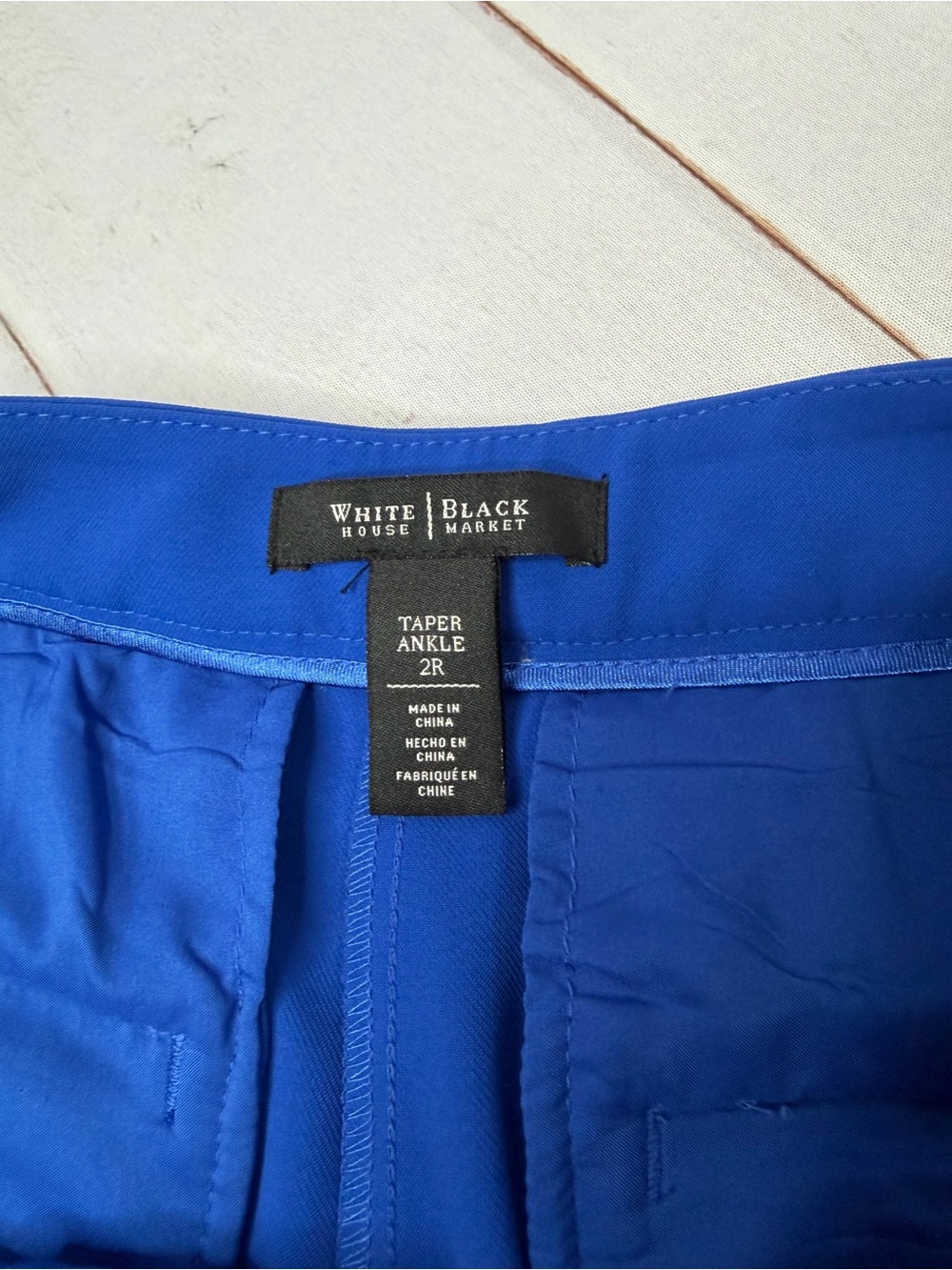 White House Black Market Blue Taper Ankle Pants Size 2R - Picture 6 of 7